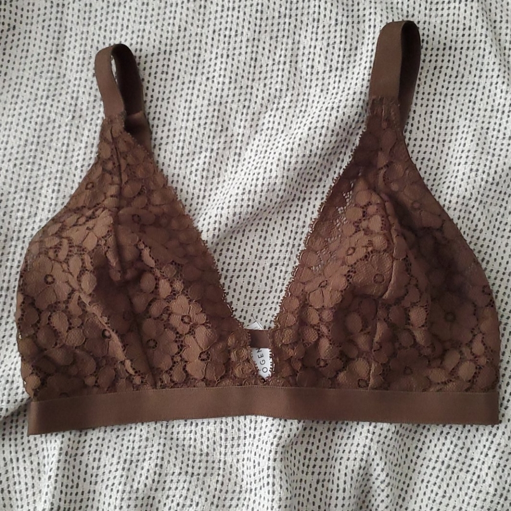Halogen Olive Green Matte Lace Bralette